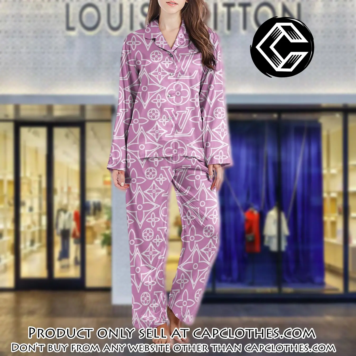 Lv monogram long satin pajama set pjs1029 cc1801032